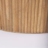 Terra 48L x 28W x 15H Light Brown Wood Oval Fluted Coffee Table from Mercana - Luna Furniture