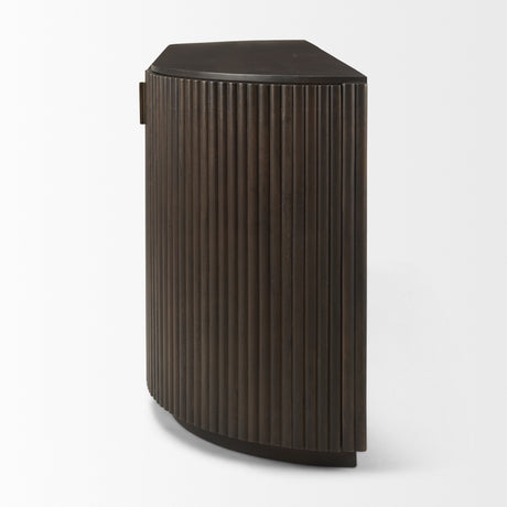 Terra 72L x 18W x 32H Dark Brown Wood Fluted Sideboard from Mercana - Luna Furniture