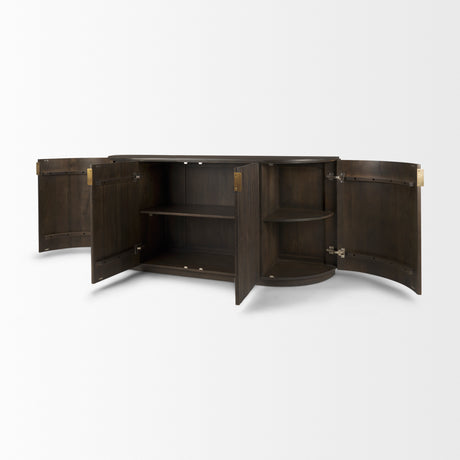Terra 72L x 18W x 32H Dark Brown Wood Fluted Sideboard from Mercana - Luna Furniture