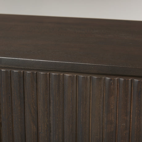 Terra 72L x 18W x 32H Dark Brown Wood Fluted Sideboard from Mercana - Luna Furniture