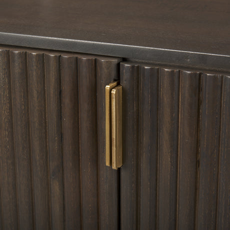 Terra 72L x 18W x 32H Dark Brown Wood Fluted Sideboard from Mercana - Luna Furniture