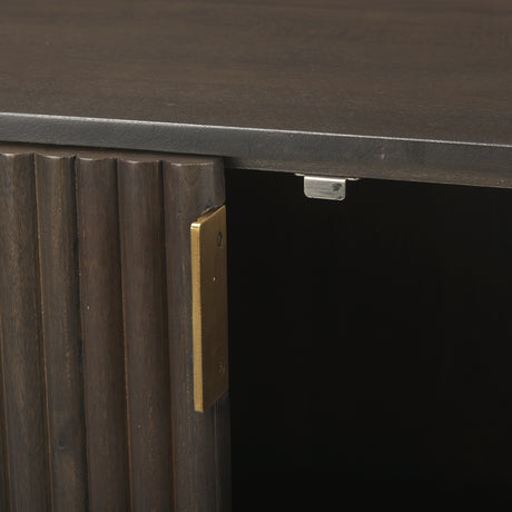 Terra 72L x 18W x 32H Dark Brown Wood Fluted Sideboard from Mercana - Luna Furniture
