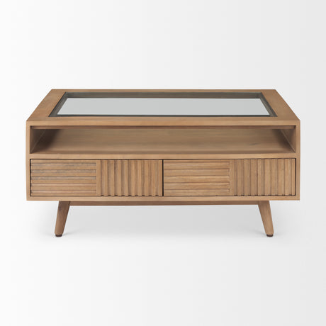 Sable 38.0L x 27.0W x 18.0H Light Brown Wood Coffee Table from Mercana - Luna Furniture