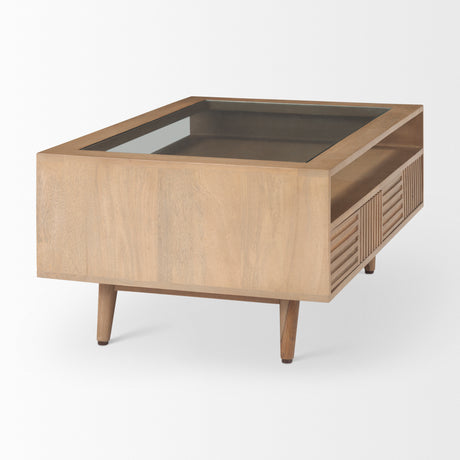 Sable 38.0L x 27.0W x 18.0H Light Brown Wood Coffee Table from Mercana - Luna Furniture