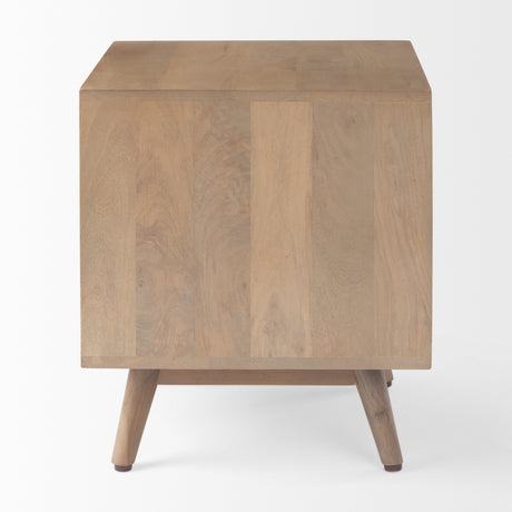 Sable 19.0L x 19.0W x 21.5H Light Brown Wood Side Table from Mercana - Luna Furniture