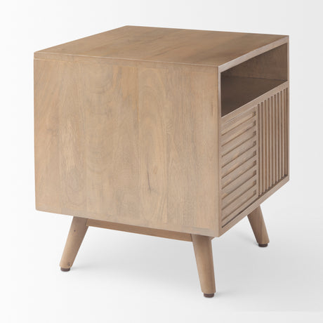 Sable 19.0L x 19.0W x 21.5H Light Brown Wood Side Table from Mercana - Luna Furniture