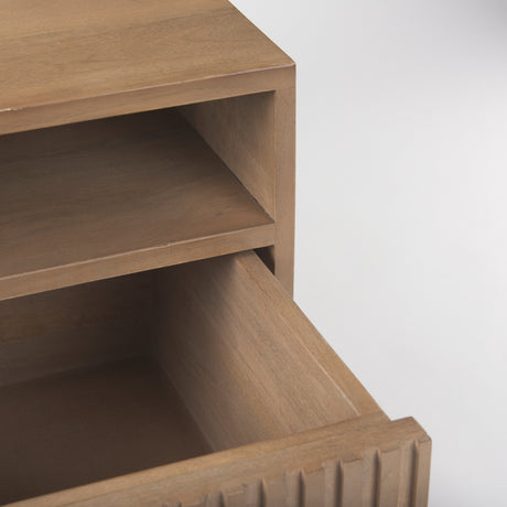 Sable 19.0L x 19.0W x 21.5H Light Brown Wood Side Table from Mercana - Luna Furniture