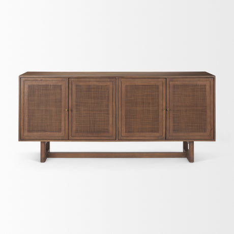 Grier Medium Brown Solid Wood W/Cane Sideboard from Mercana - Luna Furniture