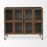 Pandora Dark Brass Metal W/Red Wood 2 Door Accent Cabinet from Mercana - Luna Furniture