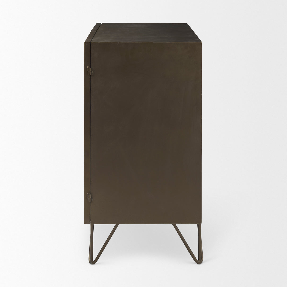 Pandora Dark Brass Metal W/Red Wood 2 Door Accent Cabinet from Mercana - Luna Furniture