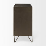 Pandora Dark Brass Metal W/Red Wood 2 Door Accent Cabinet from Mercana - Luna Furniture