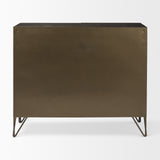 Pandora Dark Brass Metal W/Red Wood 2 Door Accent Cabinet from Mercana - Luna Furniture