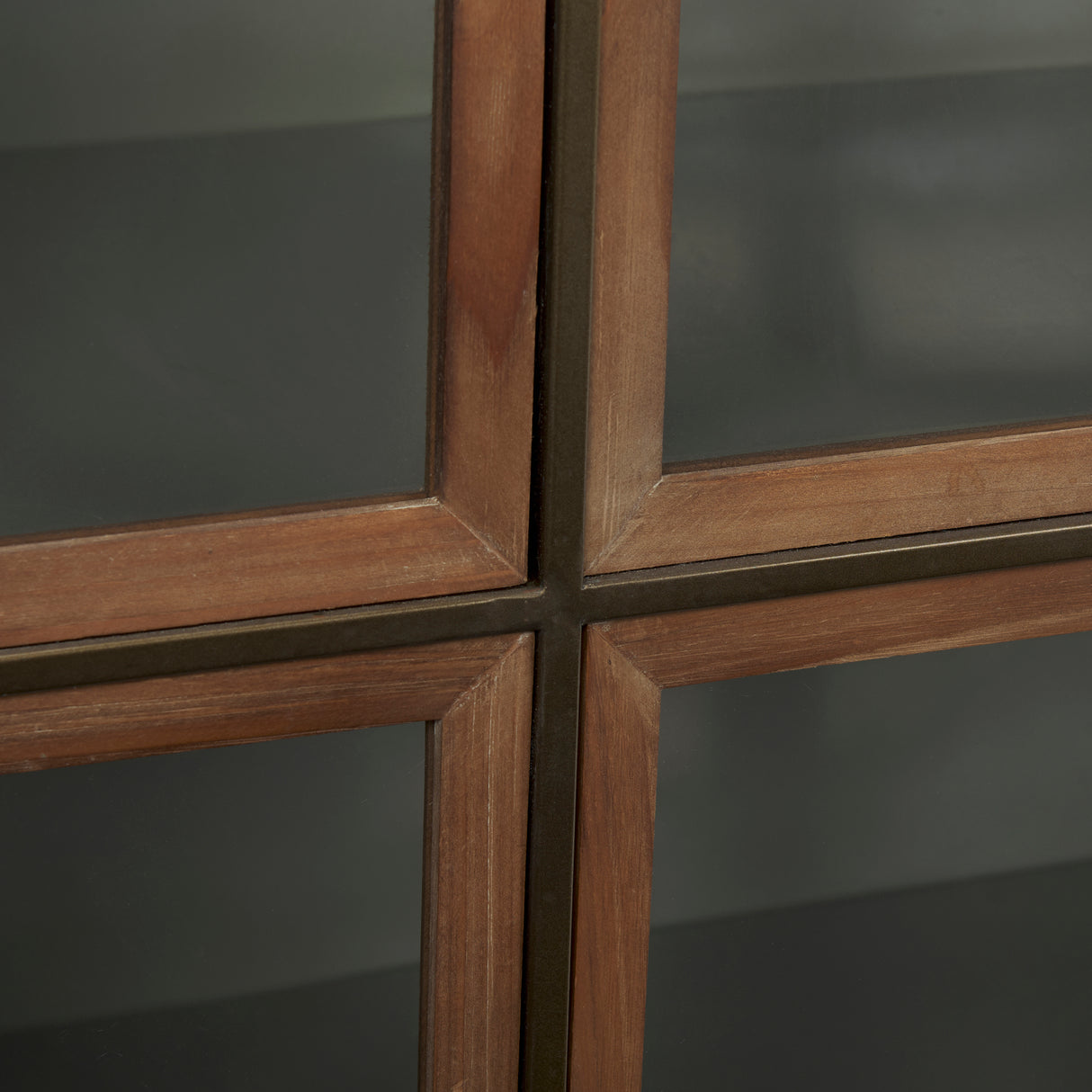 Pandora Dark Brass Metal W/Red Wood 2 Door Accent Cabinet from Mercana - Luna Furniture