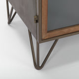 Pandora Dark Brass Metal W/Red Wood 2 Door Accent Cabinet from Mercana - Luna Furniture