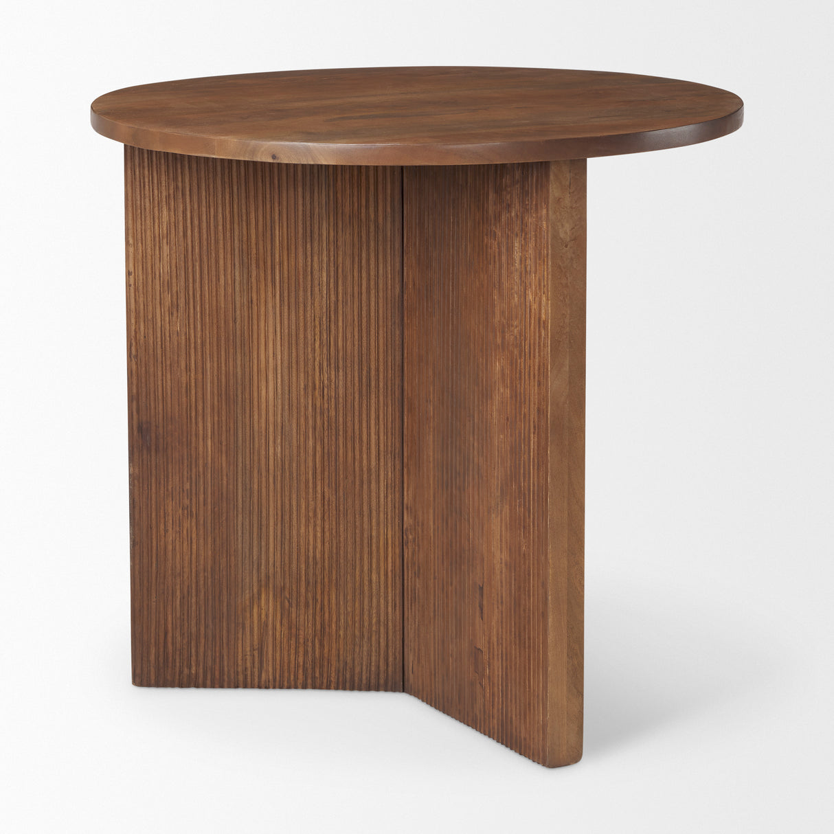 Enzo 32" Round Tabletop w/ Fluted Wood Base Foyer Accent Table from Mercana - Luna Furniture