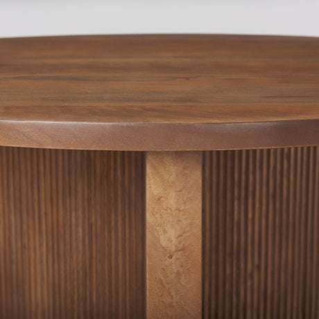 Enzo 32" Round Tabletop w/ Fluted Wood Base Foyer Accent Table from Mercana - Luna Furniture