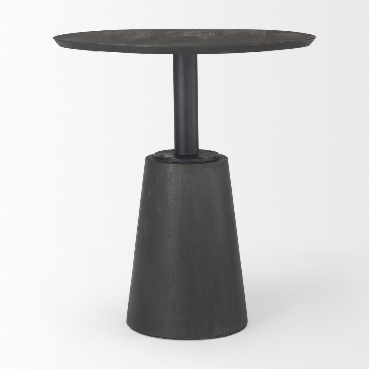Maxwell 32" Round Black-Brown Wood w/ Black Metal Pedestal Bistro Table from Mercana - Luna Furniture