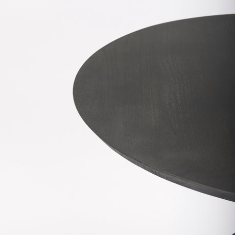Maxwell 32" Round Black-Brown Wood w/ Black Metal Pedestal Bistro Table from Mercana - Luna Furniture