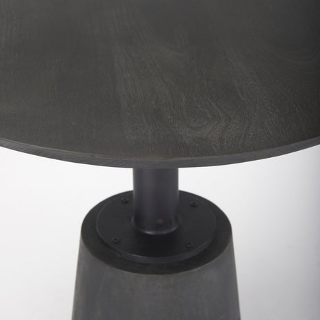 Maxwell 32" Round Black-Brown Wood w/ Black Metal Pedestal Bistro Table from Mercana - Luna Furniture