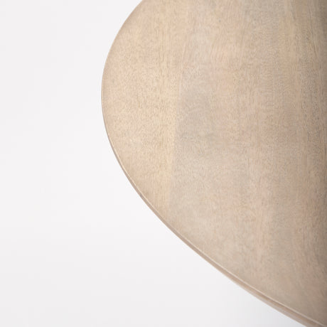 Maxwell 32" Round Light Wood Tabletop & Base w/ Gold Metal Accent Pedestal Bistro Table from Mercana - Luna Furniture