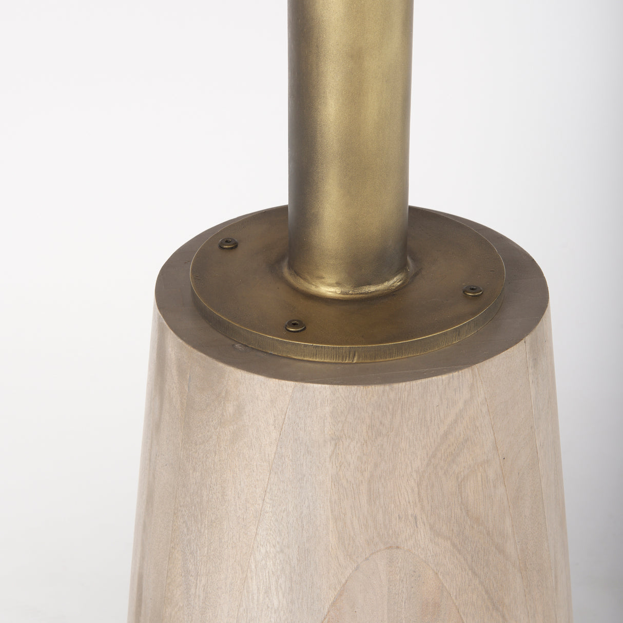 Maxwell 32" Round Light Wood Tabletop & Base w/ Gold Metal Accent Pedestal Bistro Table from Mercana - Luna Furniture