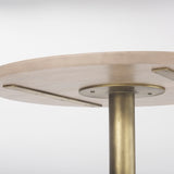 Maxwell 32" Round Light Wood Tabletop & Base w/ Gold Metal Accent Pedestal Bistro Table from Mercana - Luna Furniture