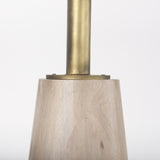 Maxwell 32" Round Light Wood Tabletop & Base w/ Gold Metal Accent Pedestal Bistro Table from Mercana - Luna Furniture