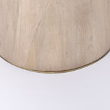 Maxwell 32" Round Light Wood Tabletop & Base w/ Gold Metal Accent Pedestal Bistro Table from Mercana - Luna Furniture