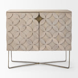 Excelsior 36.0L x 18.0W x 32.5H Light Brown Wood Gold Iron Base Accent Cabinet from Mercana - Luna Furniture