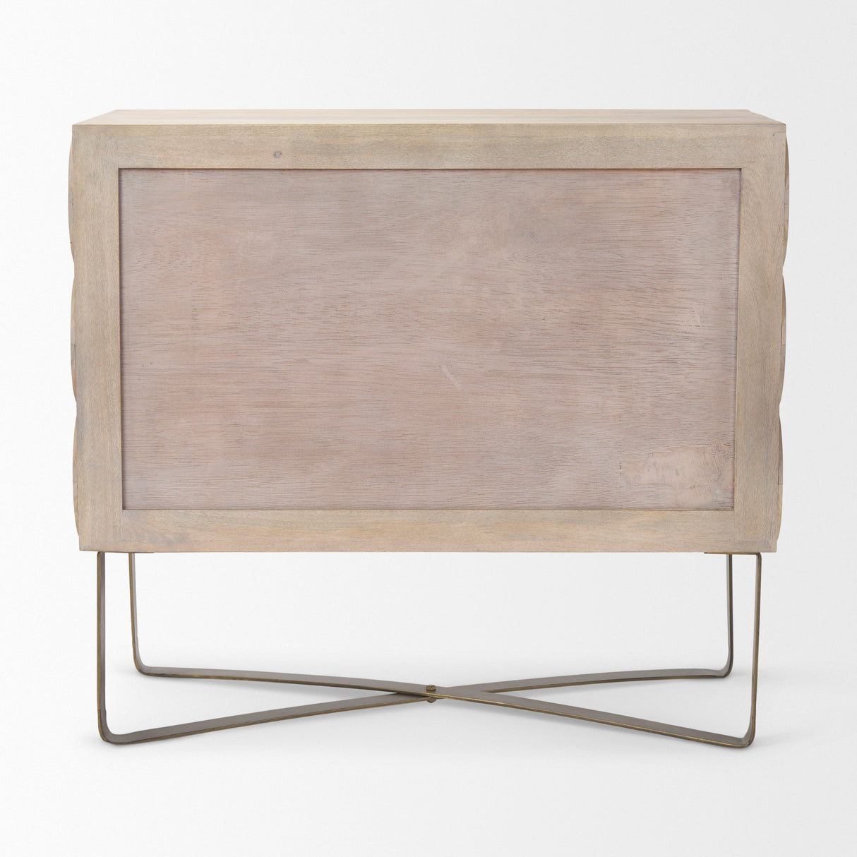 Excelsior 36.0L x 18.0W x 32.5H Light Brown Wood Gold Iron Base Accent Cabinet from Mercana - Luna Furniture