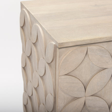 Excelsior 36.0L x 18.0W x 32.5H Light Brown Wood Gold Iron Base Accent Cabinet from Mercana - Luna Furniture
