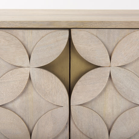 Excelsior 36.0L x 18.0W x 32.5H Light Brown Wood Gold Iron Base Accent Cabinet from Mercana - Luna Furniture