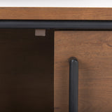 Maddox 40.0L x 18.5W x 32.75H Brown Solid Wood Black Metal 2 Door Accent Cabinet from Mercana - Luna Furniture