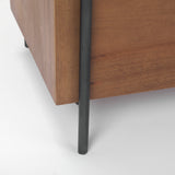Maddox 40.0L x 18.5W x 32.75H Brown Solid Wood Black Metal 2 Door Accent Cabinet from Mercana - Luna Furniture