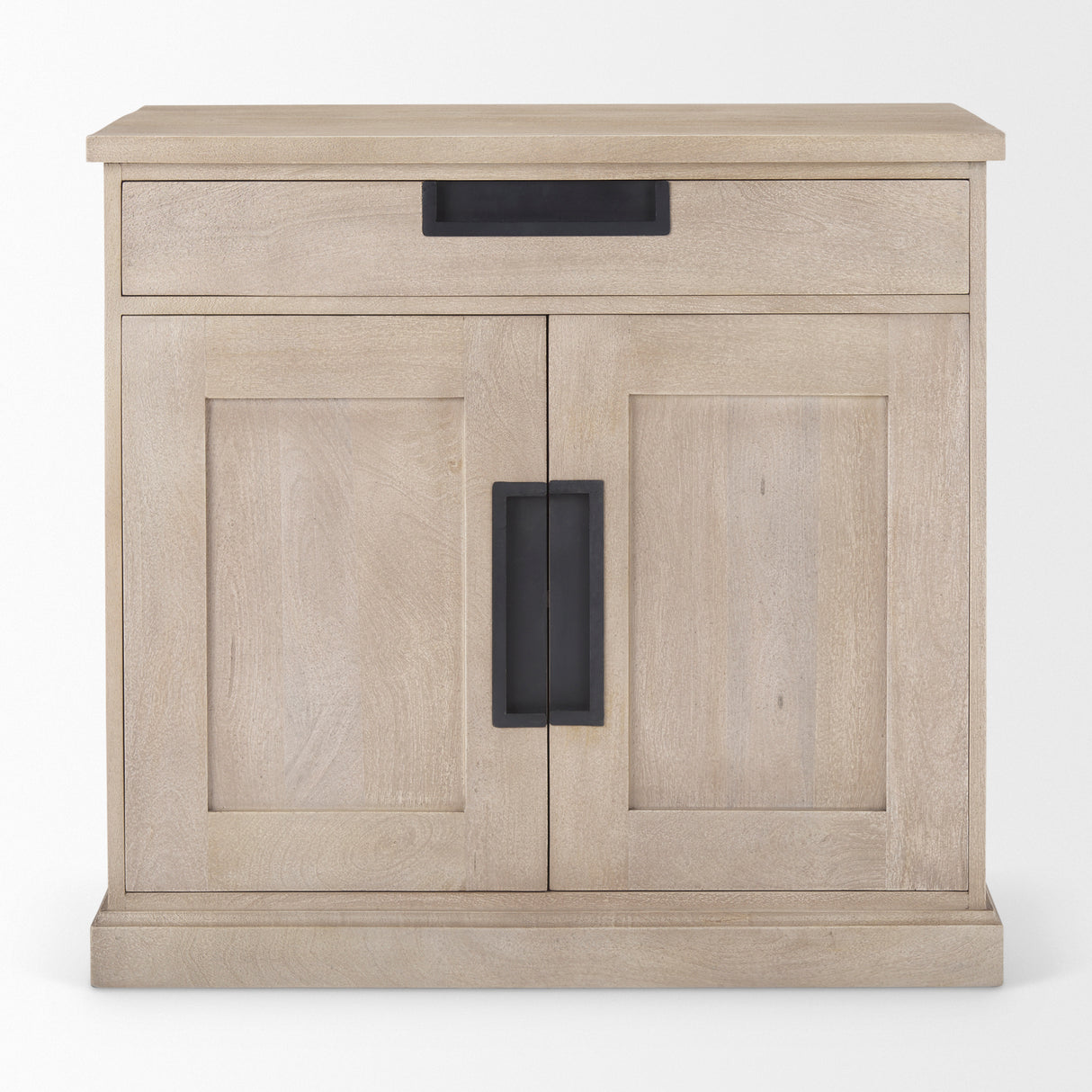 Braxton 33.5L x 18.5W x 31.5H Beige Wood W/Black Accents 2 Door Accent Cabinet from Mercana - Luna Furniture