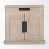 Braxton 33.5L x 18.5W x 31.5H Beige Wood W/Black Accents 2 Door Accent Cabinet from Mercana - Luna Furniture