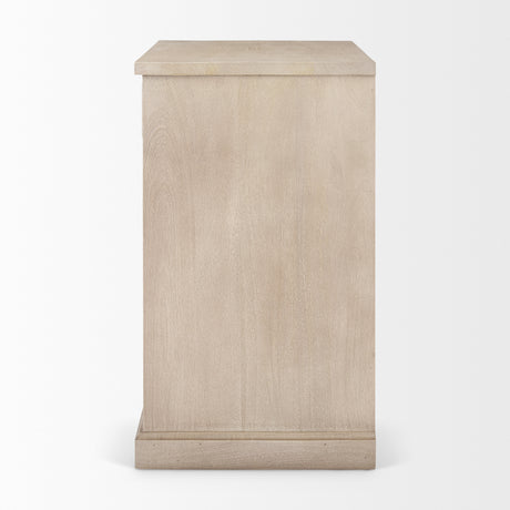 Braxton 33.5L x 18.5W x 31.5H Beige Wood W/Black Accents 2 Door Accent Cabinet from Mercana - Luna Furniture