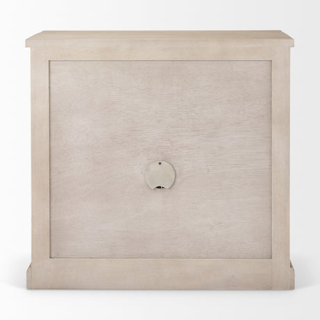 Braxton 33.5L x 18.5W x 31.5H Beige Wood W/Black Accents 2 Door Accent Cabinet from Mercana - Luna Furniture