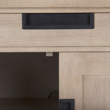 Braxton 33.5L x 18.5W x 31.5H Beige Wood W/Black Accents 2 Door Accent Cabinet from Mercana - Luna Furniture