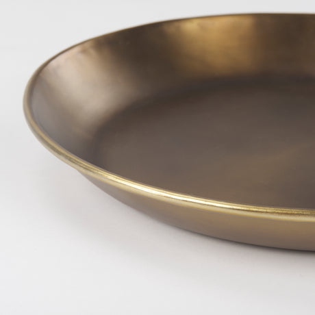 Eagan 16.0L x 16.0W x 1.5H Brass Aluminium Tray Small from Mercana - Luna Furniture