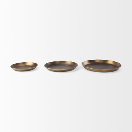 Eagan 16.0L x 16.0W x 1.5H Brass Aluminium Tray Small from Mercana - Luna Furniture