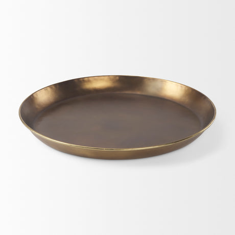 Eagan 24.0L x 24.0W x 2.0H Brass Aluminium Tray Large from Mercana - Luna Furniture