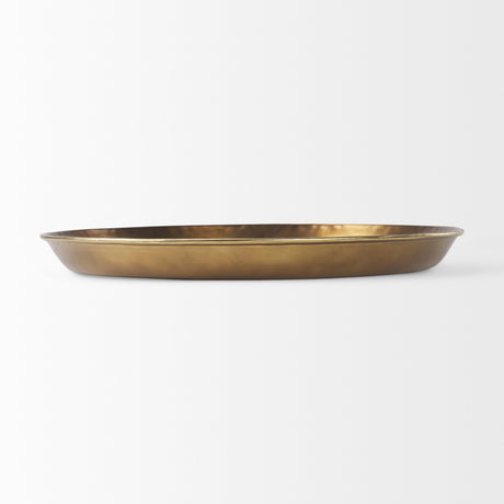 Eagan 24.0L x 24.0W x 2.0H Brass Aluminium Tray Large from Mercana - Luna Furniture