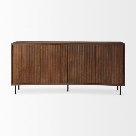 Lance 70.0L x 15.0W x 32.0H Medium Brown Solid Wood Sideboard from Mercana - Luna Furniture