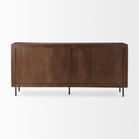 Lance 70.0L x 15.0W x 32.0H Medium Brown Solid Wood Sideboard from Mercana - Luna Furniture