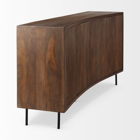 Lance 70.0L x 15.0W x 32.0H Medium Brown Solid Wood Sideboard from Mercana - Luna Furniture