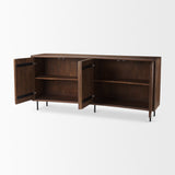 Lance 70.0L x 15.0W x 32.0H Medium Brown Solid Wood Sideboard from Mercana - Luna Furniture