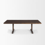 Viktor 55"L Dark Brown Solid Wood Coffee Table from Mercana - Luna Furniture