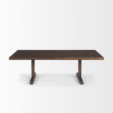 Viktor 55"L Dark Brown Solid Wood Coffee Table from Mercana - Luna Furniture