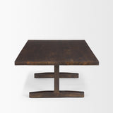 Viktor 55"L Dark Brown Solid Wood Coffee Table from Mercana - Luna Furniture